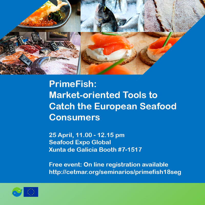 PrimeFish presents market studies on European seafood consumers at Seafood Expo Global 2018.